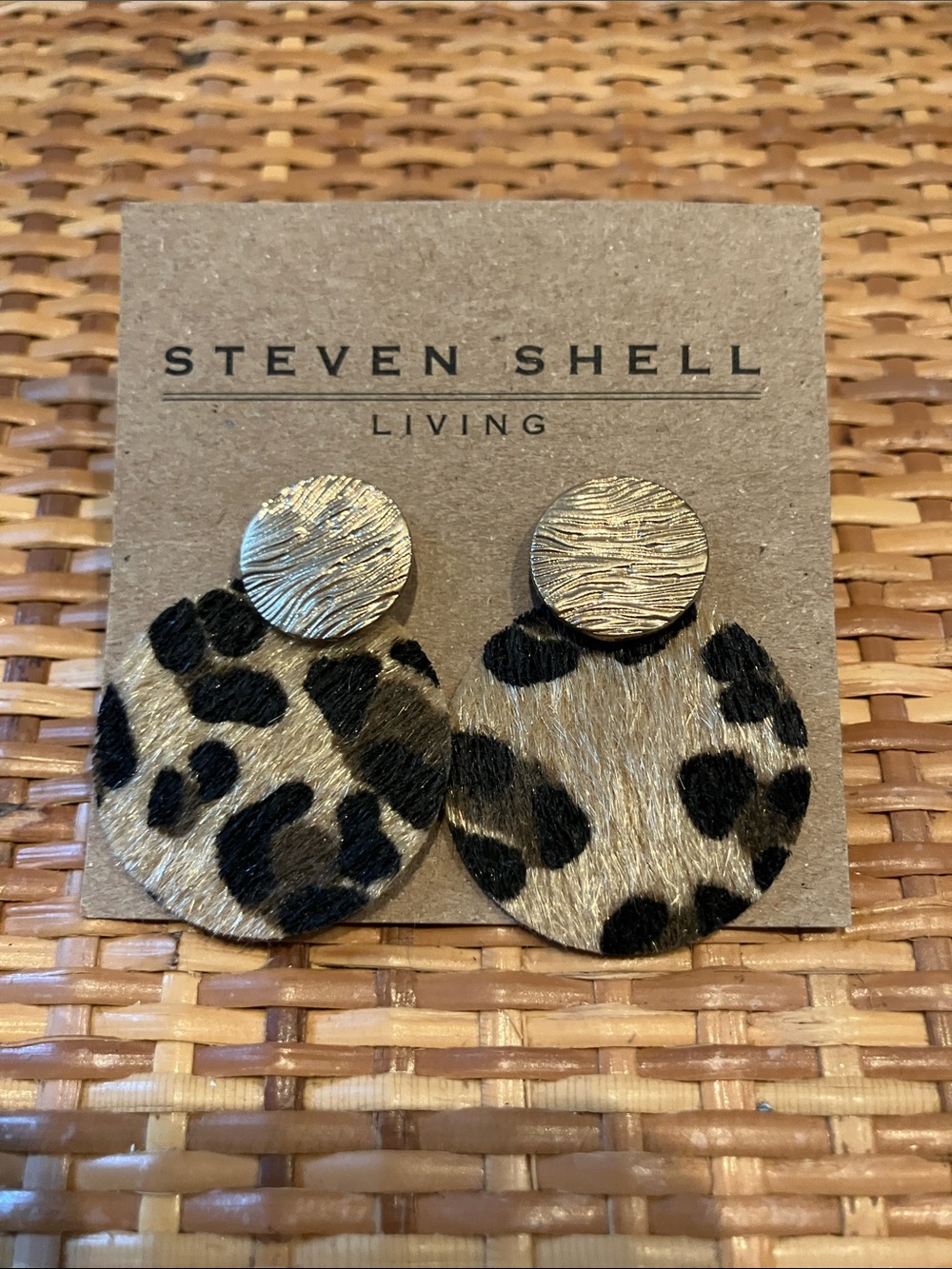 Leopard Print & Gold Earrings NWT